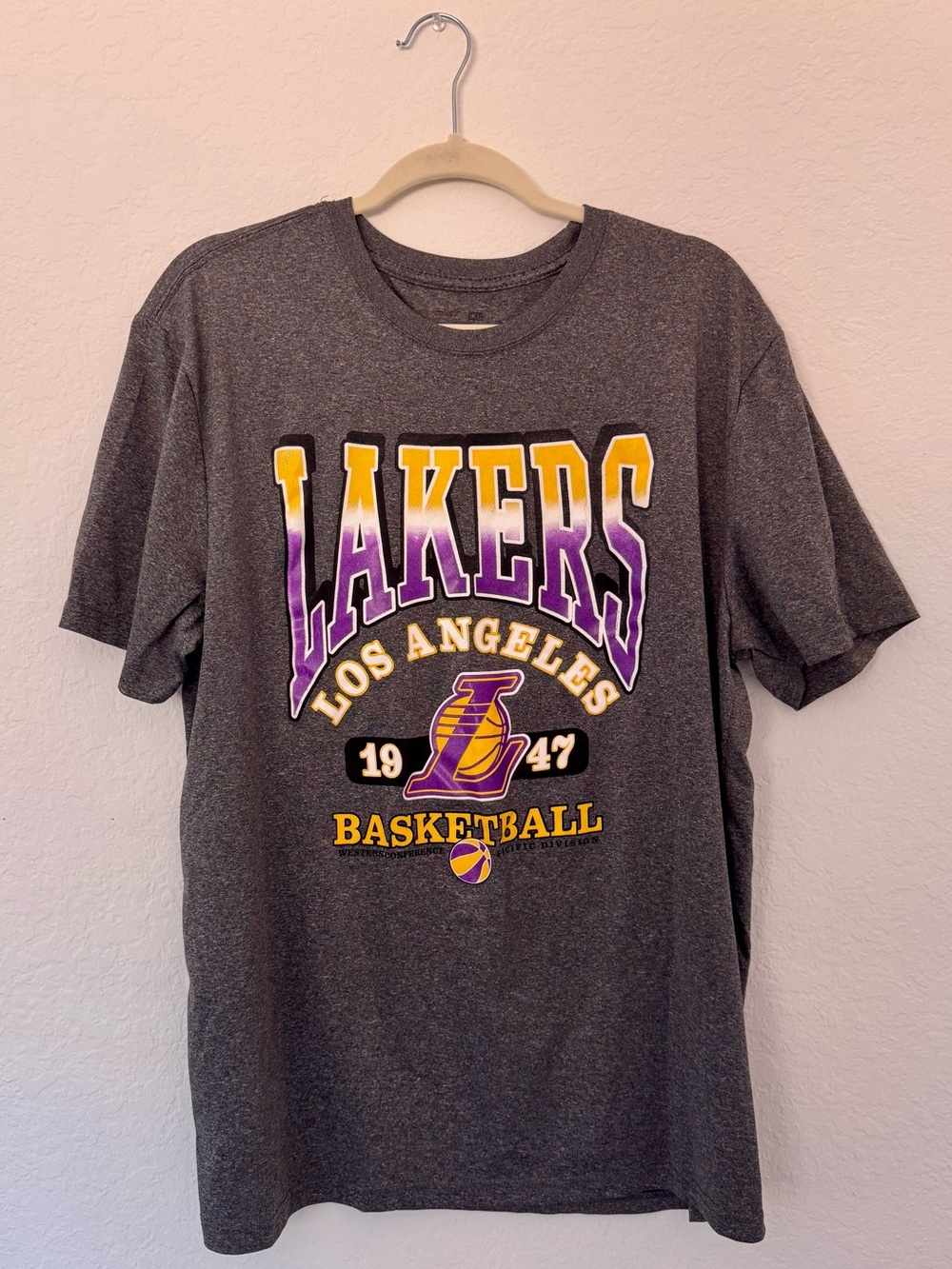 Los Angeles Lakers Gray Basketball T-Shirt